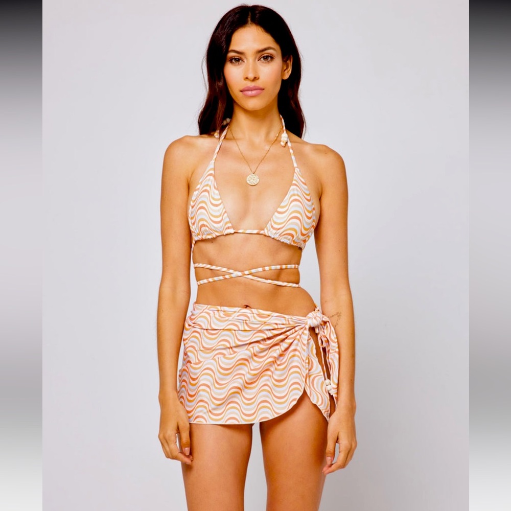 L*SPACE 3 piece bikini set - size M (top, bottom, sarong) Retails $285